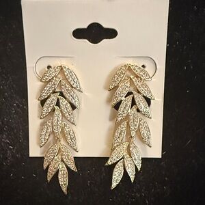 Elegant Gold and Silver Leaf Drop Earrings